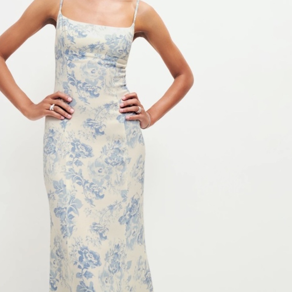 Reformation Liya Floral Midi Dress in Teacup - Picture 2 of 5